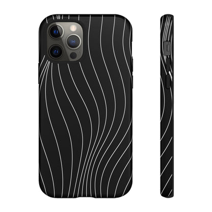 Black Wave Line Tough Phone Case