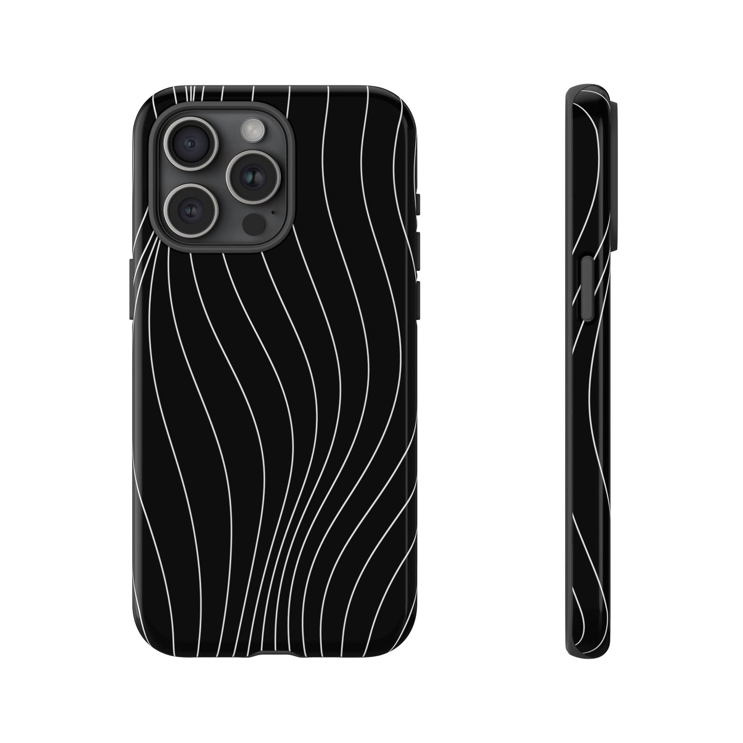 Black Wave Line Tough Phone Case