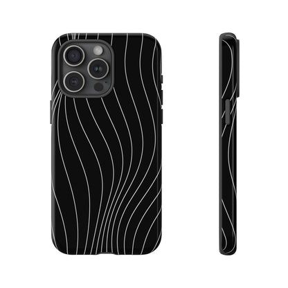 Black Wave Line Tough Phone Case