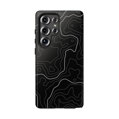 Black Topographic Tough Phone Case