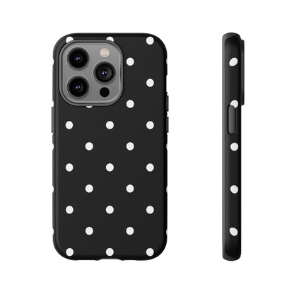 Black Polka Dot Tough Phone Case