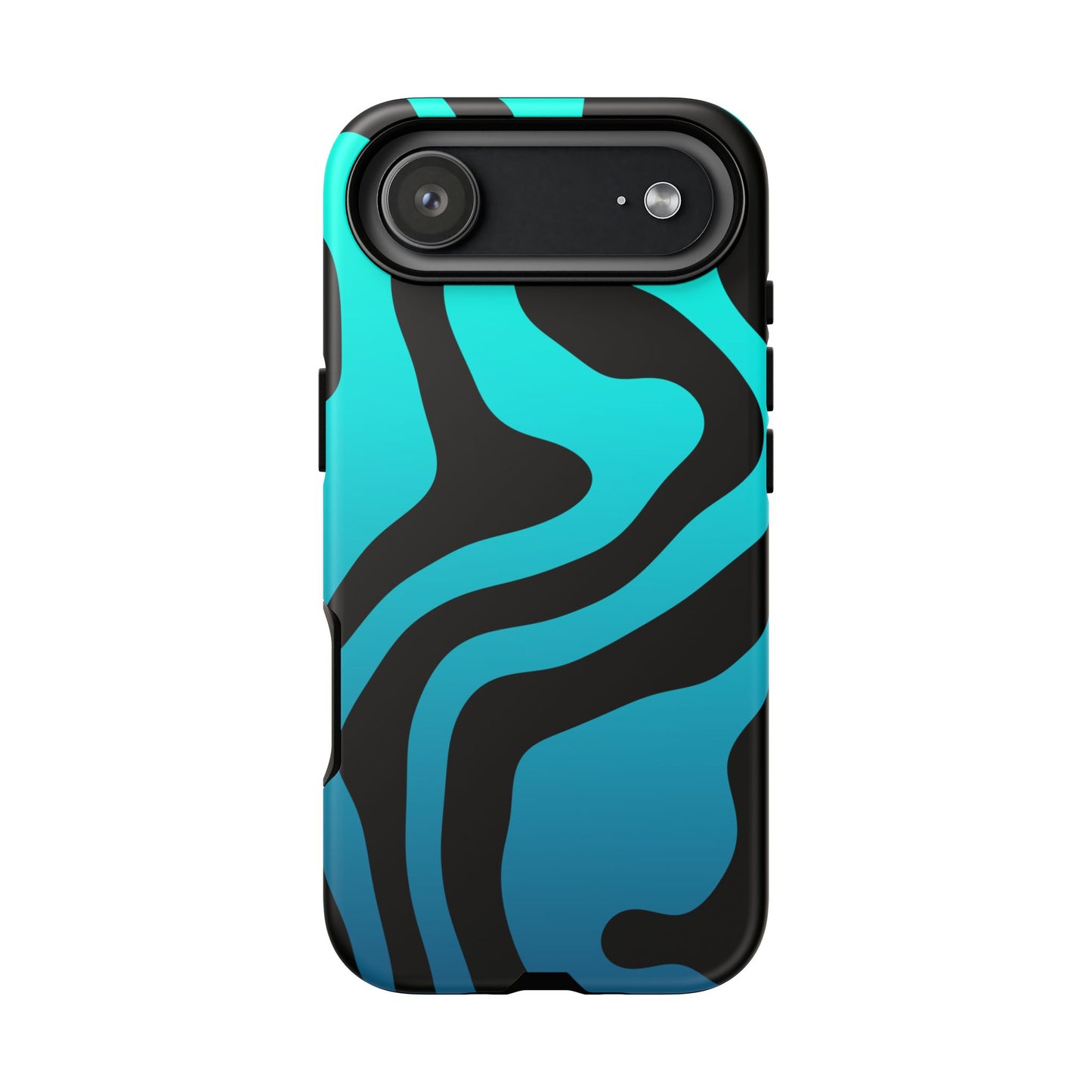 Black Aqua Wave Tough Phone Case