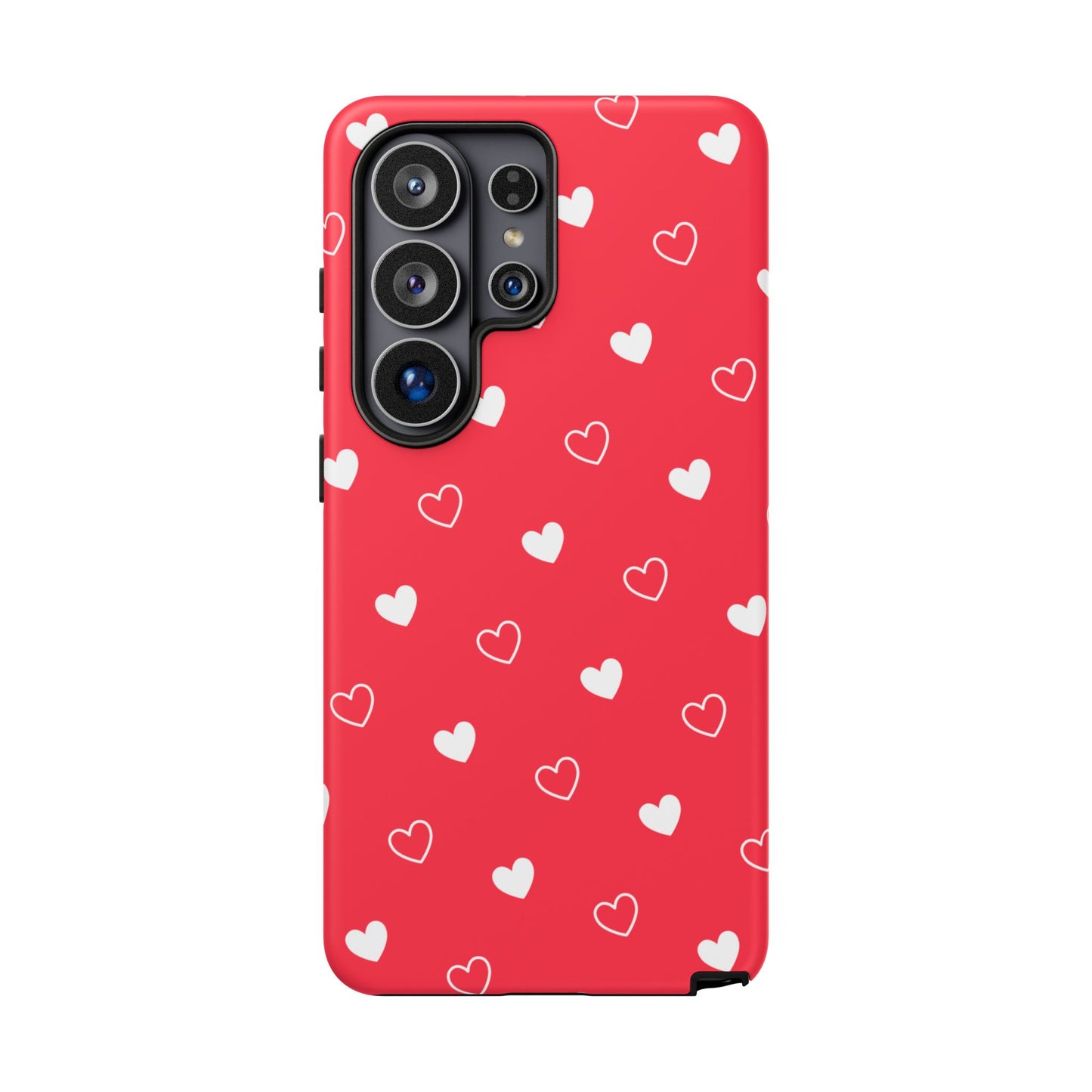 Cherry Red Heart Pattern Tough Phone Case
