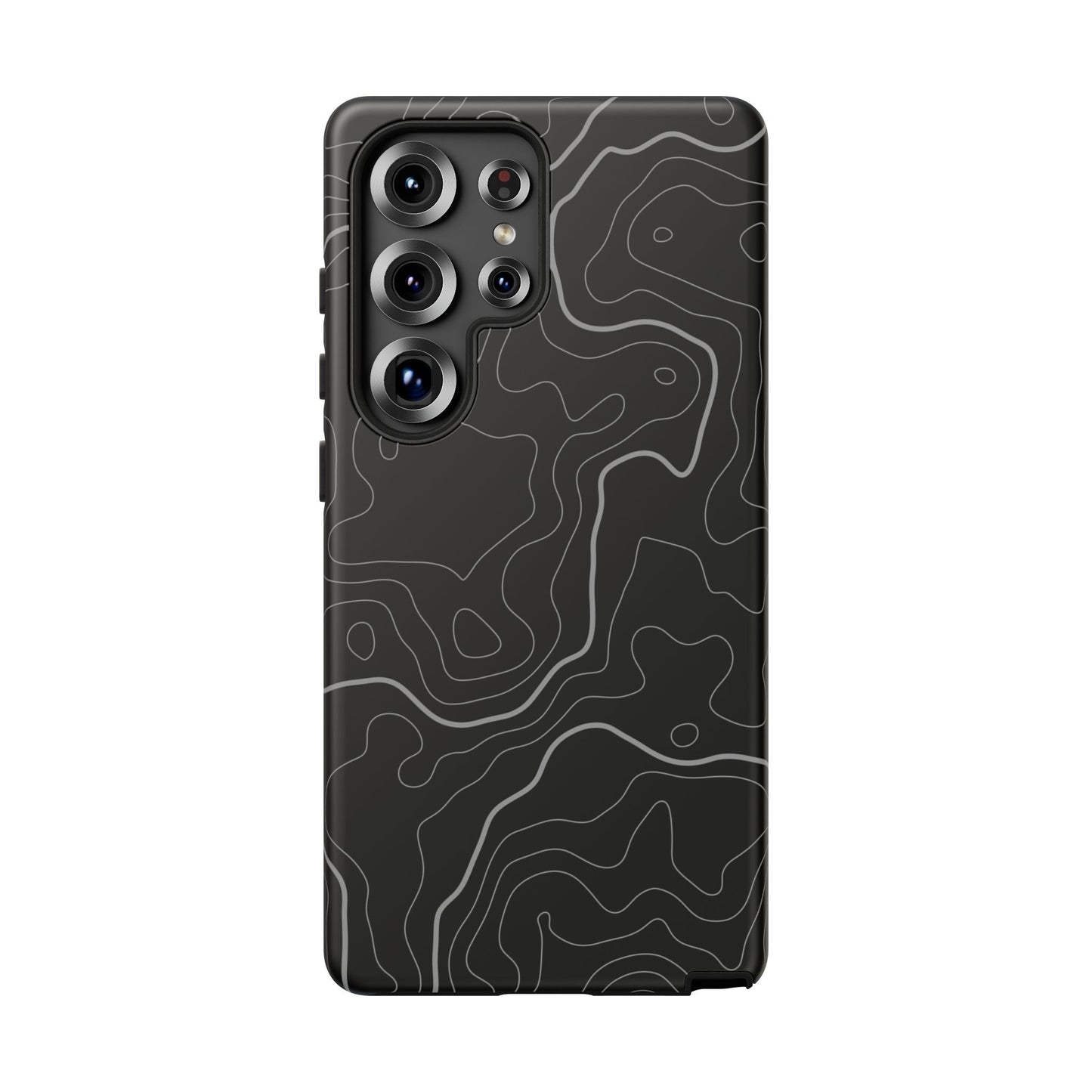 Black Topographic Tough Phone Case
