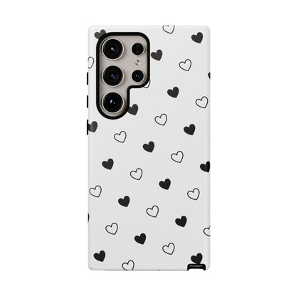 Black Hearts Minimal Tough Phone Case