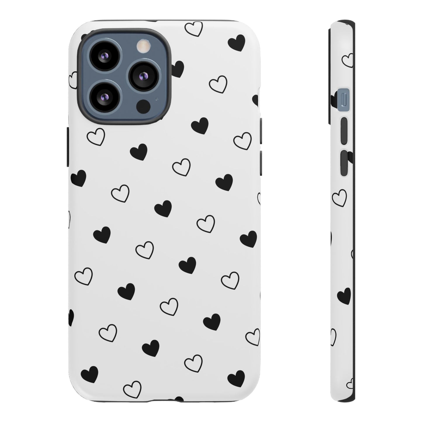 Black Hearts Minimal Tough Phone Case