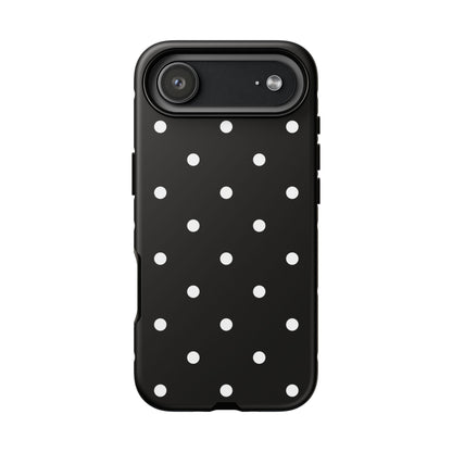 Black Polka Dot Tough Phone Case