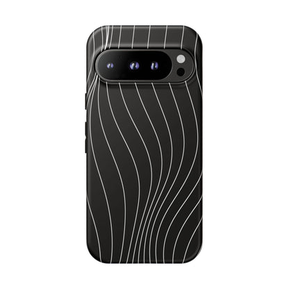 Black Wave Line Tough Phone Case