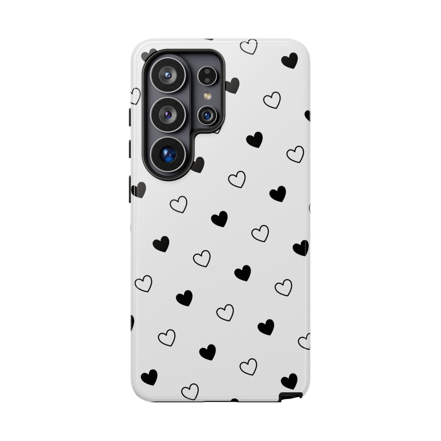 Black Hearts Minimal Tough Phone Case