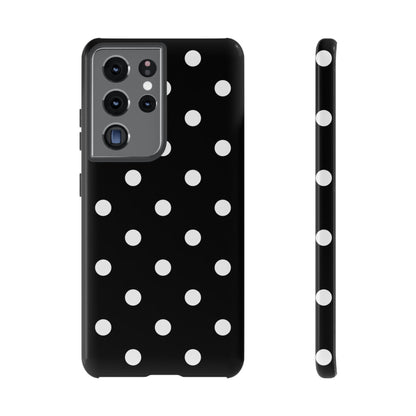 Black Polka Dot Tough Phone Case