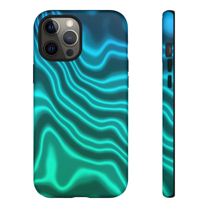 Teal Glow Wave Tough Phone Case