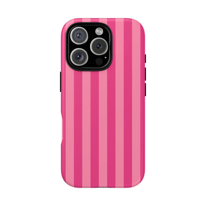 Pink Candy Stripe Tough Phone Case