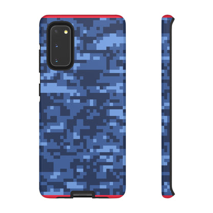 Navy Pixel Camo Tough Phone Case