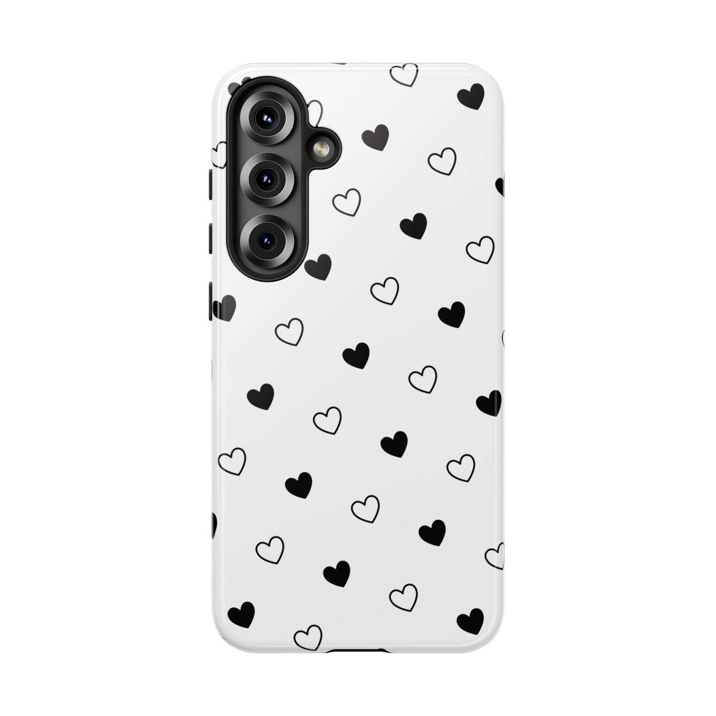 Black Hearts Minimal Tough Phone Case