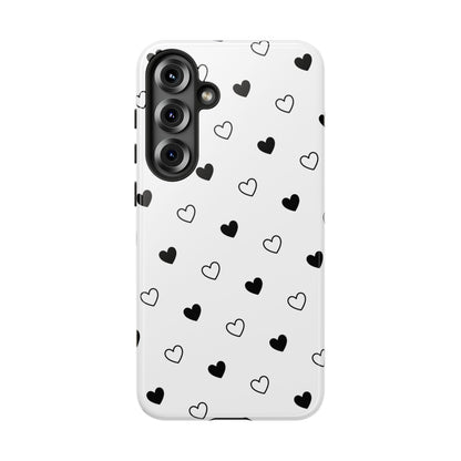 Black Hearts Minimal Tough Phone Case