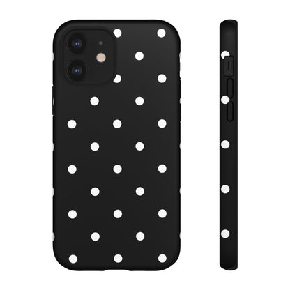 Black Polka Dot Tough Phone Case