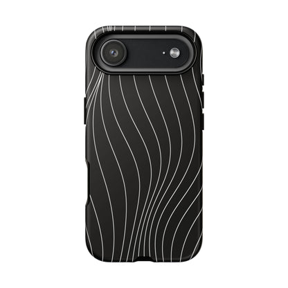 Black Wave Line Tough Phone Case