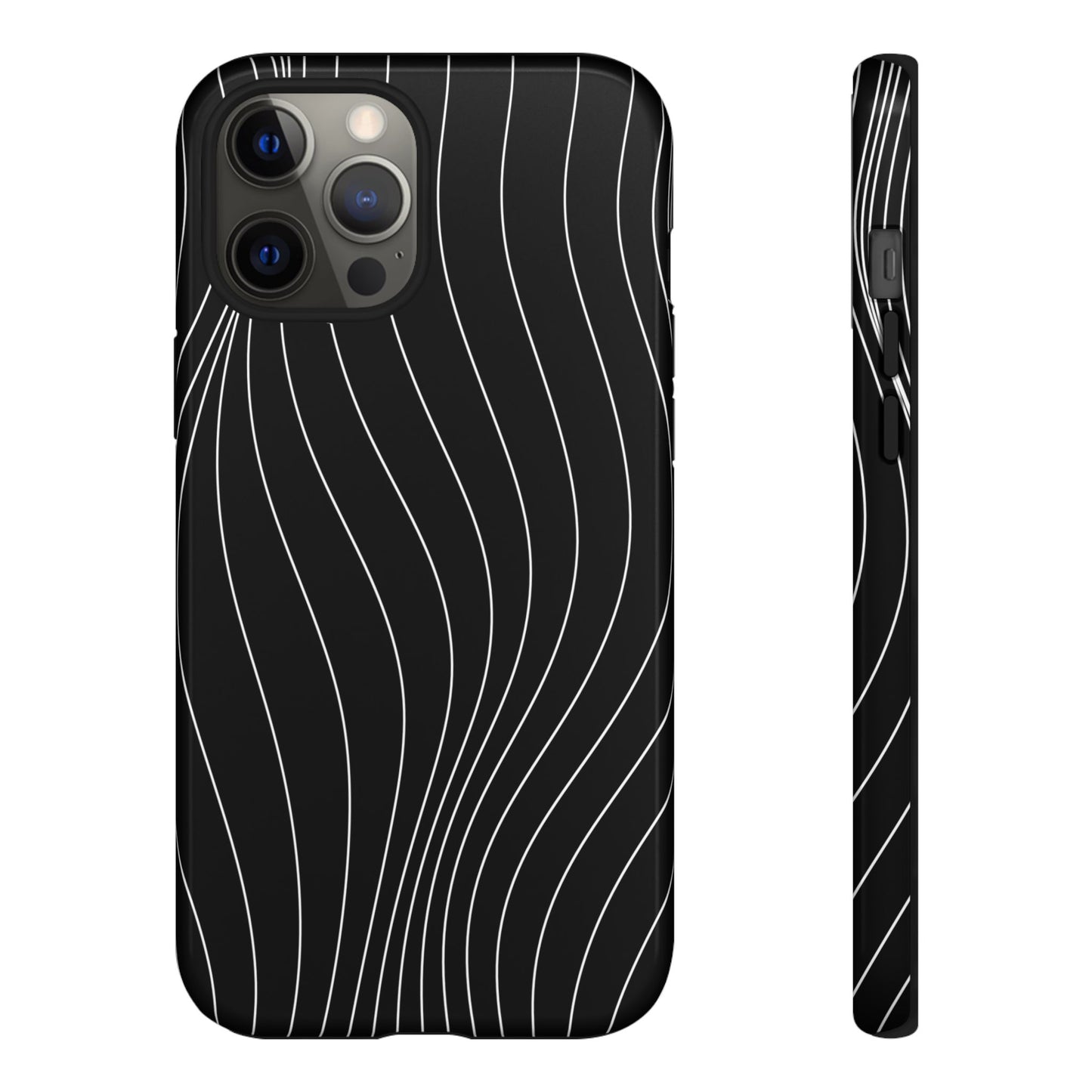 Black Wave Line Tough Phone Case