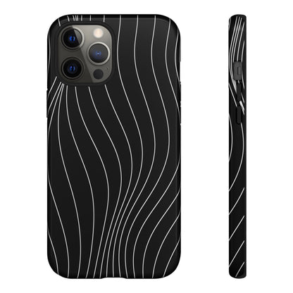 Black Wave Line Tough Phone Case