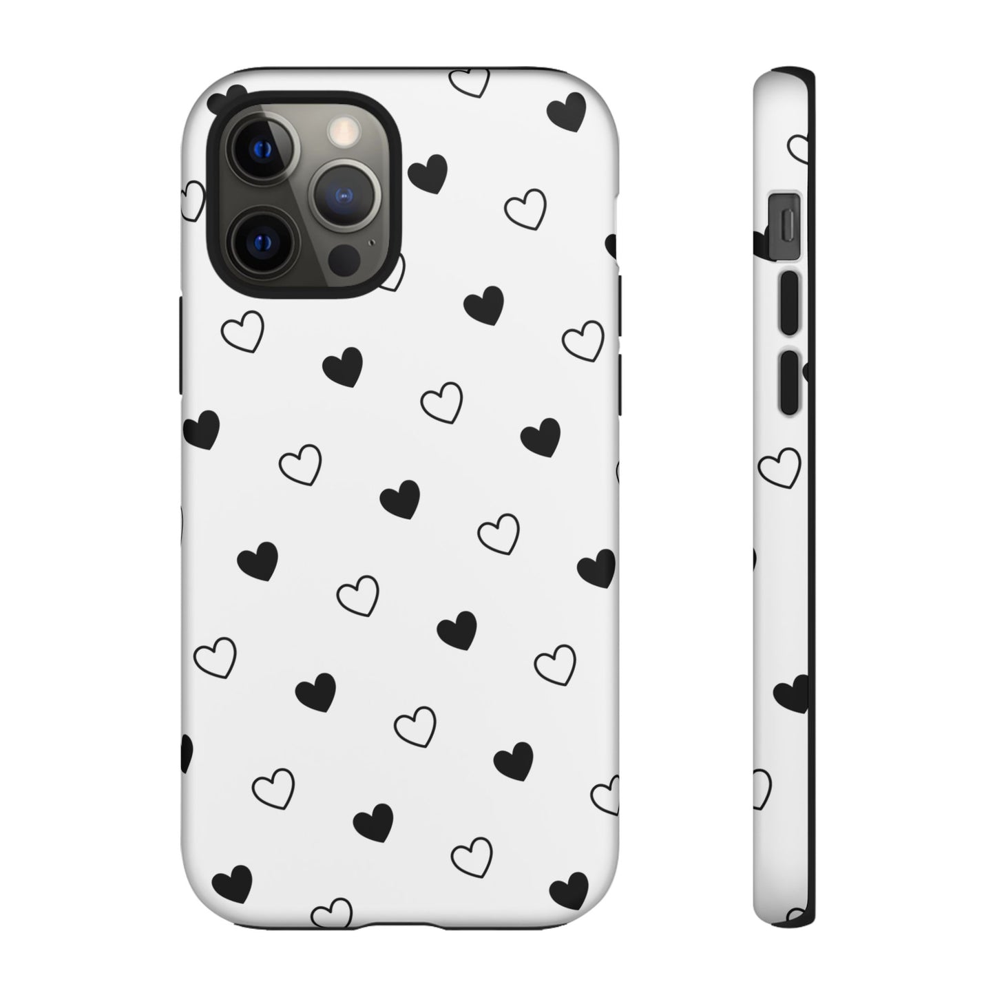 Black Hearts Minimal Tough Phone Case