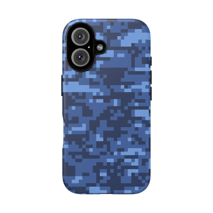 Navy Pixel Camo Tough Phone Case