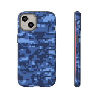 Navy Pixel Camo Tough Phone Case