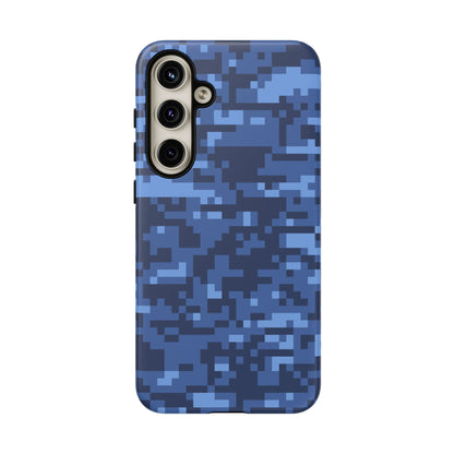 Navy Pixel Camo Tough Phone Case