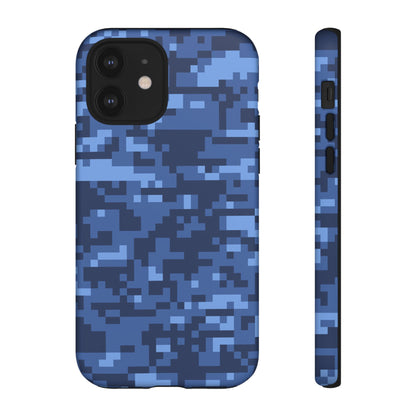 Navy Pixel Camo Tough Phone Case