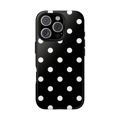 Black Polka Dot Tough Phone Case