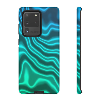 Teal Glow Wave Tough Phone Case