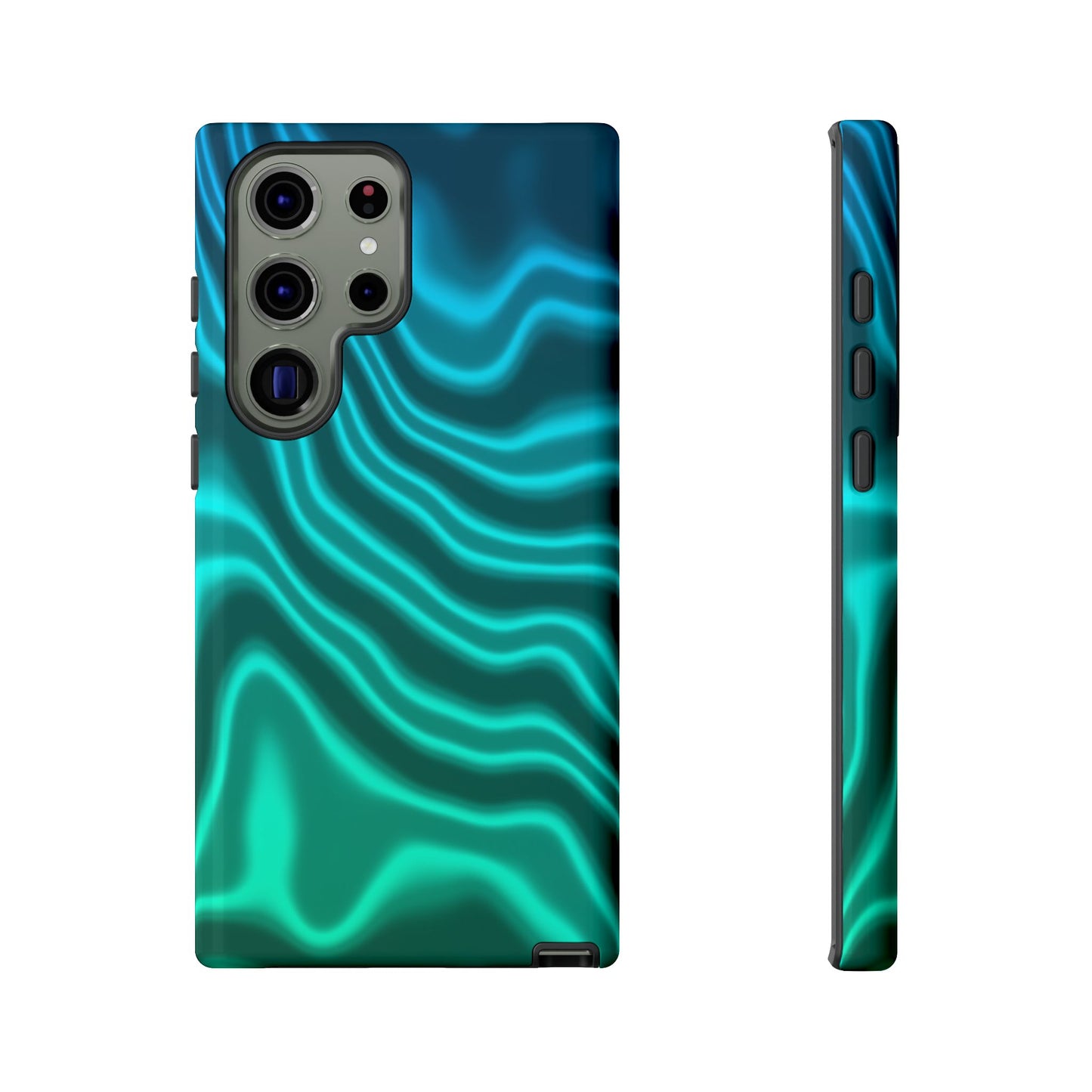 Teal Glow Wave Tough Phone Case