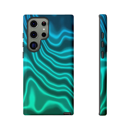Teal Glow Wave Tough Phone Case