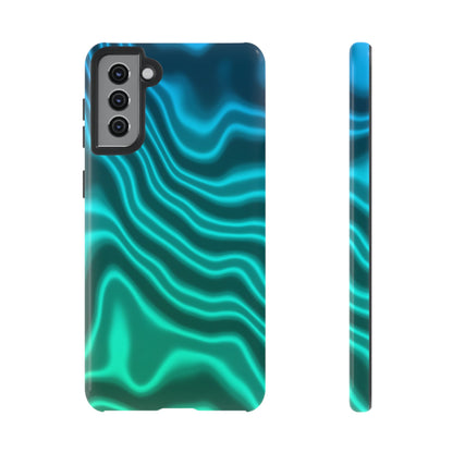 Teal Glow Wave Tough Phone Case