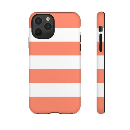 Coral Cabana Stripe Tough Phone Case