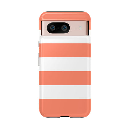 Coral Cabana Stripe Tough Phone Case