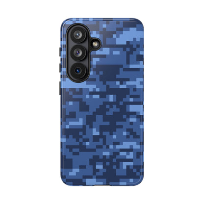 Navy Pixel Camo Tough Phone Case