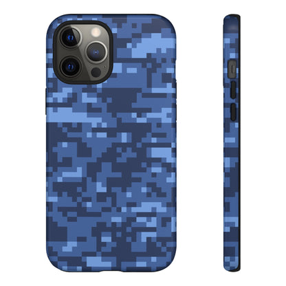Navy Pixel Camo Tough Phone Case