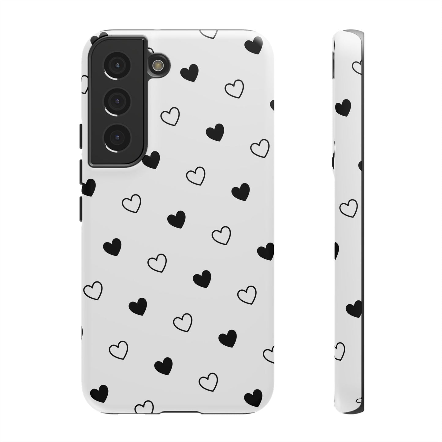 Black Hearts Minimal Tough Phone Case