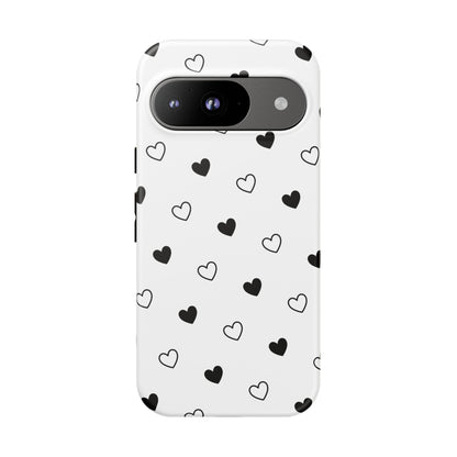 Black Hearts Minimal Tough Phone Case