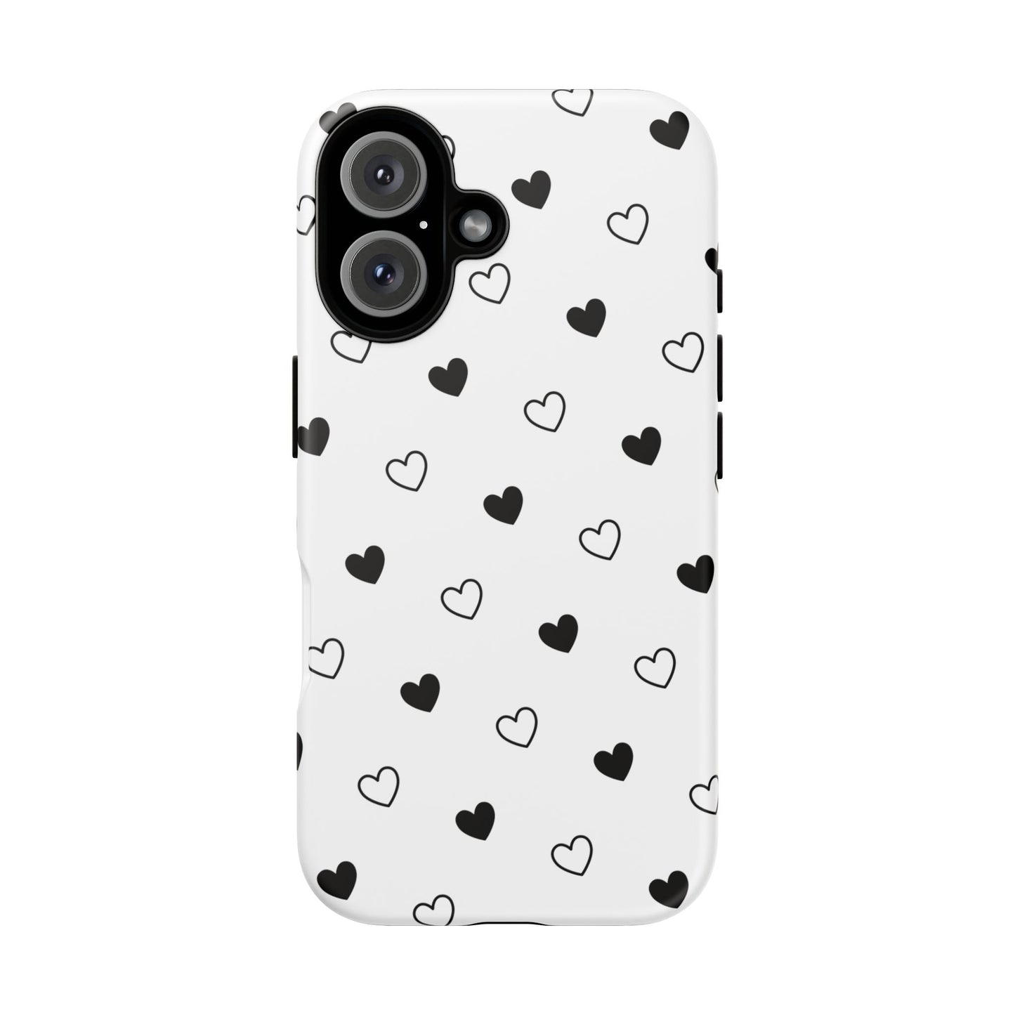 Black Hearts Minimal Tough Phone Case