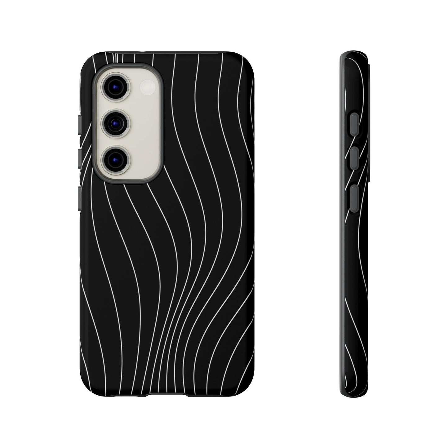 Black Wave Line Tough Phone Case