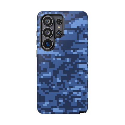 Navy Pixel Camo Tough Phone Case
