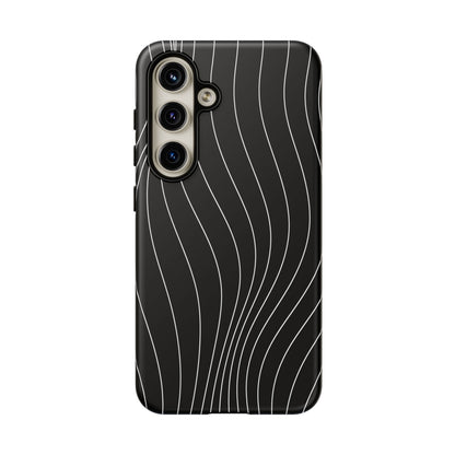 Black Wave Line Tough Phone Case