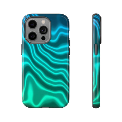 Teal Glow Wave Tough Phone Case