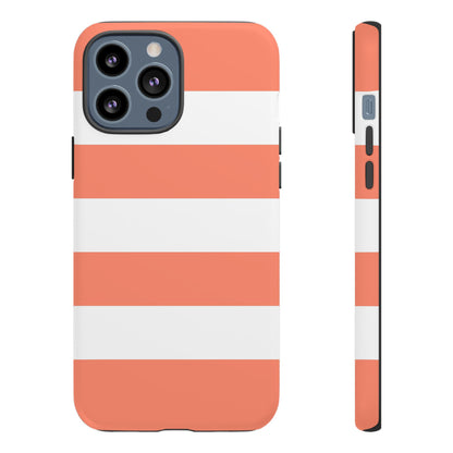 Coral Cabana Stripe Tough Phone Case