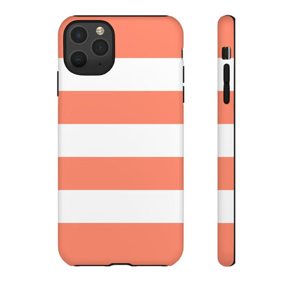 Coral Cabana Stripe Tough Phone Case