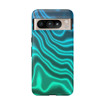 Teal Glow Wave Tough Phone Case