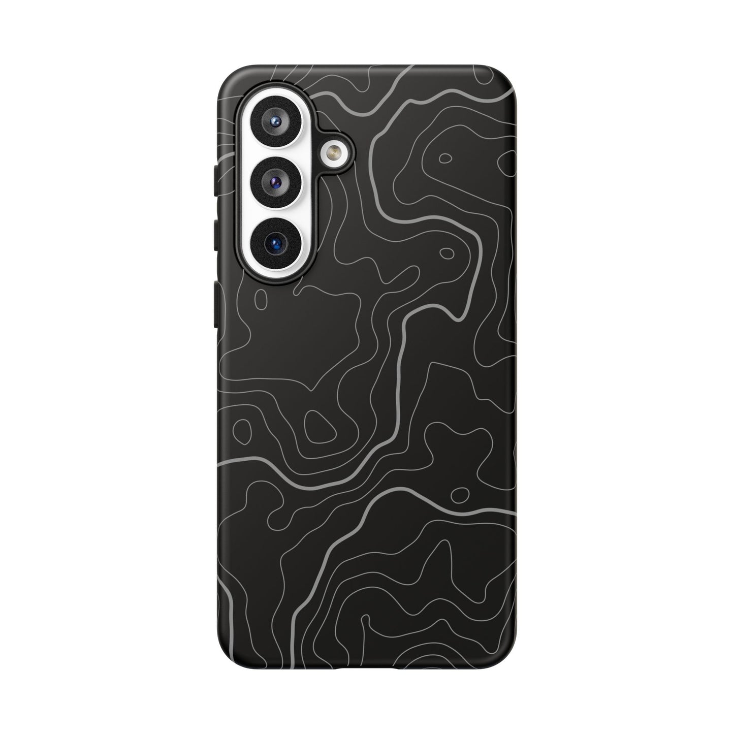 Black Topographic Tough Phone Case