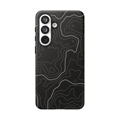 Black Topographic Tough Phone Case