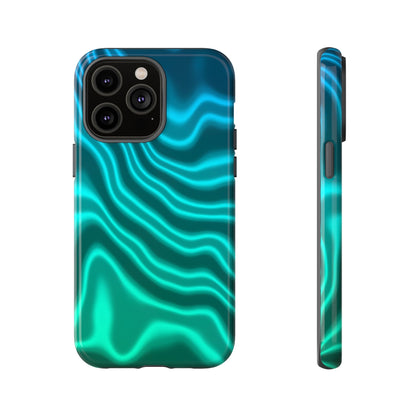 Teal Glow Wave Tough Phone Case
